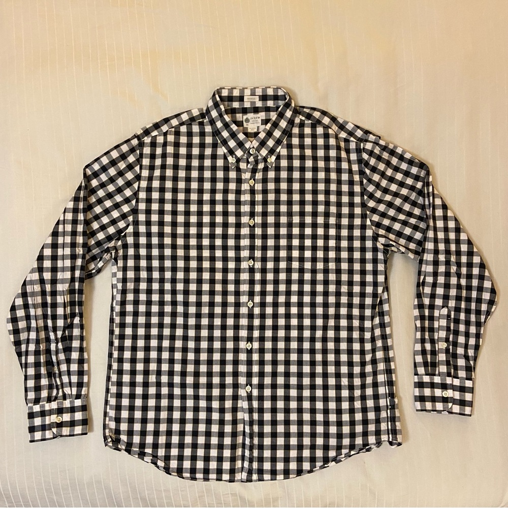 J. Crew tailored fit long sleeve collared w/ pocket checkered  shirt sz XL